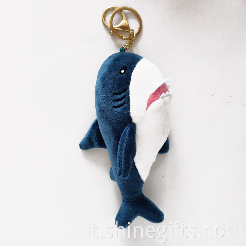 High Quality Wholesale Customized Design Plush Keychain Animal Mini Colorful Shark Plush Keychain/